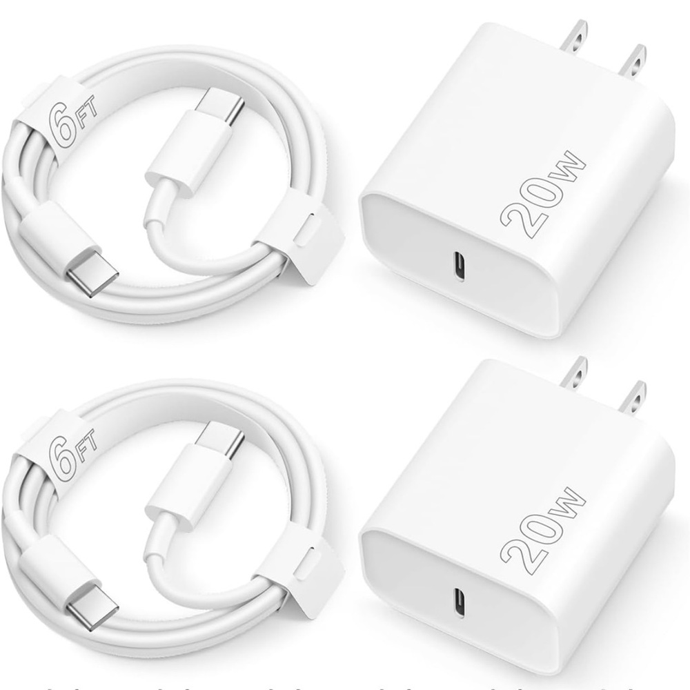 Fast Charging USB-C Charger Set - White